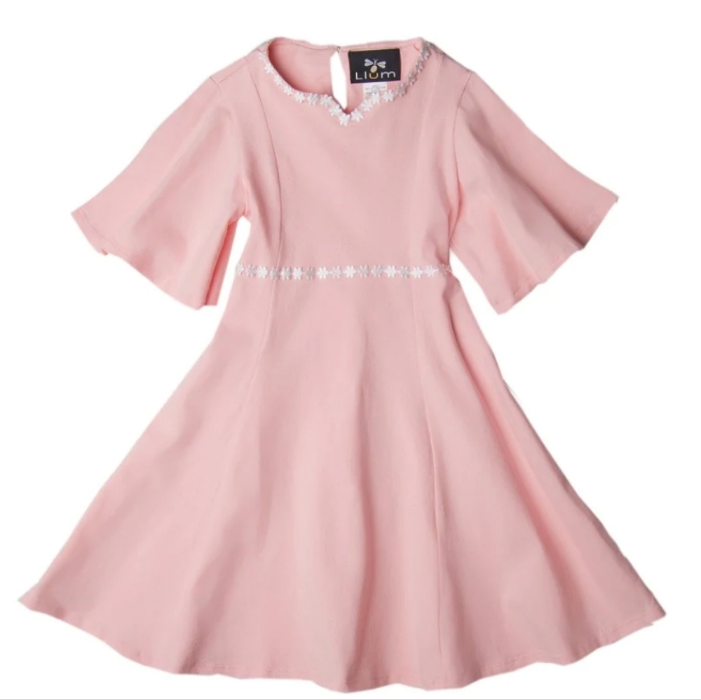 Llum Marguerite pink cotton dress. Size 8